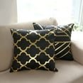 thumbnail image 6 of Efavormart Set Of 4 | 18" Black/Gold Foil Geometric Print Throw Pillow Covers, Velvet Square Sofa Cushion Covers, 6 of 11