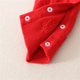 thumbnail image 4 of FAOWME Baby Boys Girls Knitted Outfits Long Sleeve Solid Color Buttons Down Warm Comfortable Sweater Jumpsuit Hat Set For Autumn Winter Daily Wear,Red,3-6 Months, 4 of 7