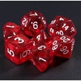 thumbnail image 2 of Galactic Dice Acrylic HD Dice Sets - Rabbit's Eye (Red & White) Set of 7 Dice, 2 of 2