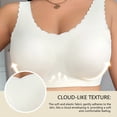 thumbnail image 6 of Alun Jelly Seamless Smooth Sport Bras for Women No Underwire Scalloped Push up Full Coverage Plunge Bralettes Stretch Wide Strap Comfort Wireless Tshirt Bra White XXL, 6 of 6