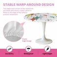 thumbnail image 2 of Fitted Round Tablecloth Mid Century Modern Elastic Stretch Table Cover,Waterproof Oil Proof Table Cloth for Dinner,Outdoor,Picnic, 45"- 54" DIA White Teal Orange Yellow, 2 of 9