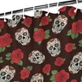 thumbnail image 3 of Brown Skull Rose Pattern Shower Curtain 72"x72" ,Bathroom Decorative Shower Curtains Set with 12 Hooks,Modern Waterproof Washable Shower Curtain, 3 of 6