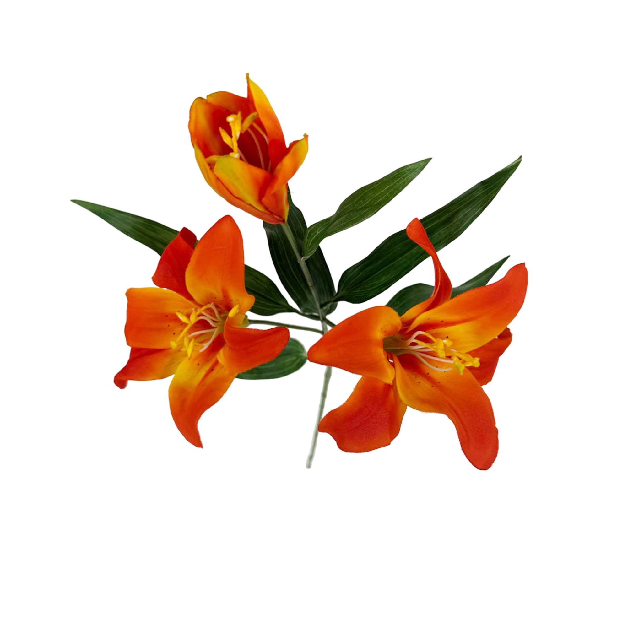 (2 pack) Mainstays 31" Artificial Orange Tiger Lily Flower Stem, Set of 6, Indoor Decoration