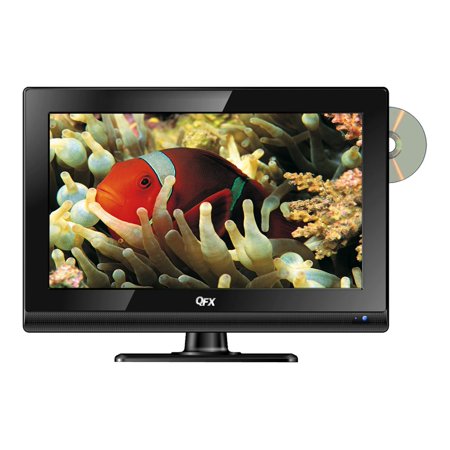 QFX TV-LED1612D - 15.6" Diagonal Class LED-backlit LCD display - with TV tuner - with built-in DVD player - 720p 1366 x 768 - black