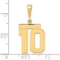 thumbnail image 2 of 14k Yellow Gold Medium Polished Number 10 Charm - 2.3gm, 2 of 4