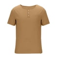 thumbnail image 6 of Tauxra Men's Short Sleeve Button Down Shirt, Casual Solid Color Half Button Closure Top, Regular with Pocket for Everyday Casual Wear, 6 of 7