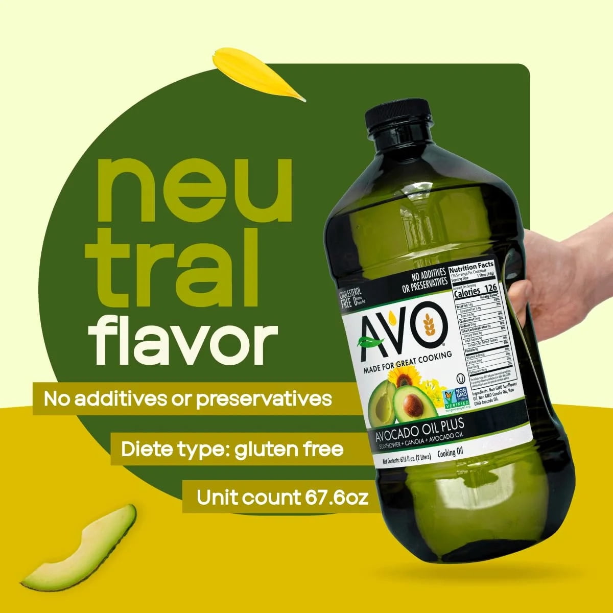 Avocado Oil Blend, Non-GMO, No Preservatives, 67.6 Fluid Ounces