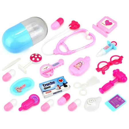 Pill Capsule Case Children's Kid's Pretend Play Toy Doctor Nurse Set w/ Tools, Accessories