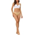 thumbnail image 2 of INSPIRE CHIC Women's Packs G-String Panties Breathable Hi-Cut Thongs 6 Beige S, 2 of 4