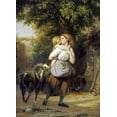 thumbnail image 2 of Zuber-Buhler, Fritz 14x18 Black Ornate Wood Framed with Double Matting Museum Art Print Titled - A Mother and Child With a Goat on a Path, 2 of 4