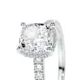 thumbnail image 3 of Edge Jewel 1.9 Ct Cushion Cut Hidden Halo Fabulous Two Eternity Ring – Lab-Created Simulated Diamonds in 14K White Gold Plated – Engagement and Birthday Gift, 3 of 3