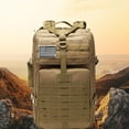thumbnail image 2 of 50L Large Capacity Men Backpack Outdoor Waterproof Rucksack Hiking Camping Hunting Bags Light Brown, 2 of 7