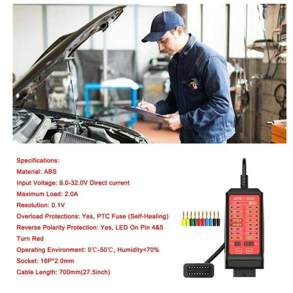 WOYO 12 V 24 V Portable CAN Tester 16 Pin Break Out Box Detection CAN Bus Circuit Tester Vehicle Diagnosis On-Board Diagnostics Tester
