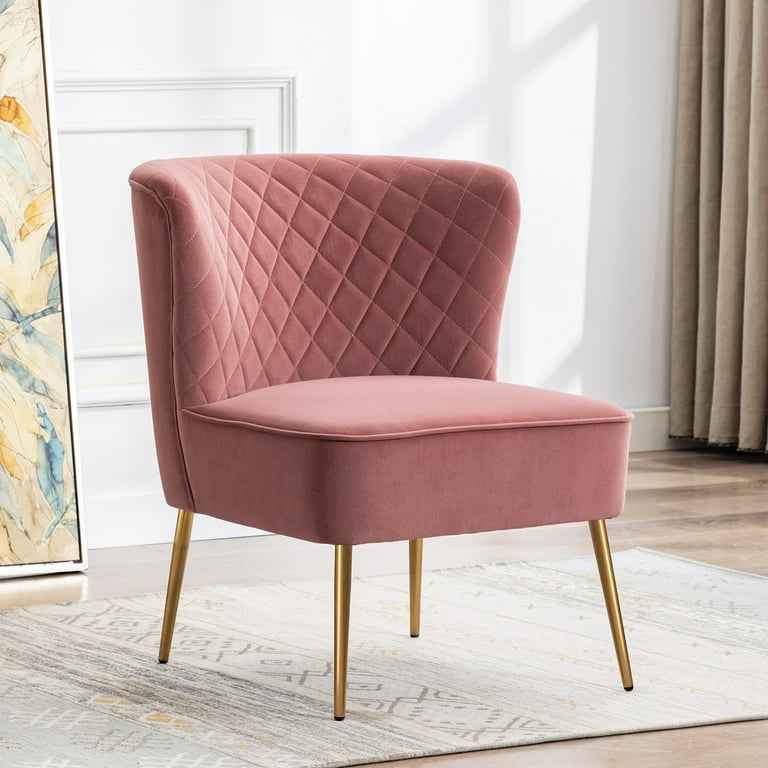 Duhome Elegant Lifestyle Glam Accent Chair Single Sofa Chair Velvet Upholstered Pink 1 Pcs