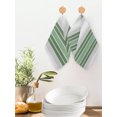 thumbnail image 2 of Sage Green Grey Stripe Kitchen Dish Towels for Drying Dishes Set of 2, Farmhouse Simple Striped Waffle Weave Microfiber Hand Tea Bathroom Towels Quick Dry & Absorbent Towel 12x12, 2 of 7