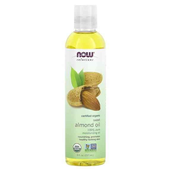 NOW Foods Solutions, Certified Organic Sweet Almond Oil, 8 fl oz (237 ml)