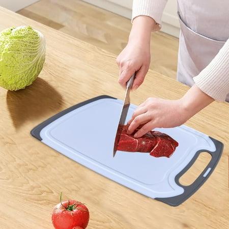 

XYAIYT Double-Sided Plastic Cutting Board Extra Large Dishwasher Safe with Easy Grip Handle and Non-Slip Design Includes Grinding Area for Kitchen Use in Multiple Colors