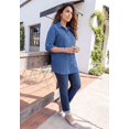 thumbnail image 3 of Catherines Women's Plus Size Collared Cable Buttonfront Tunic, 3 of 5