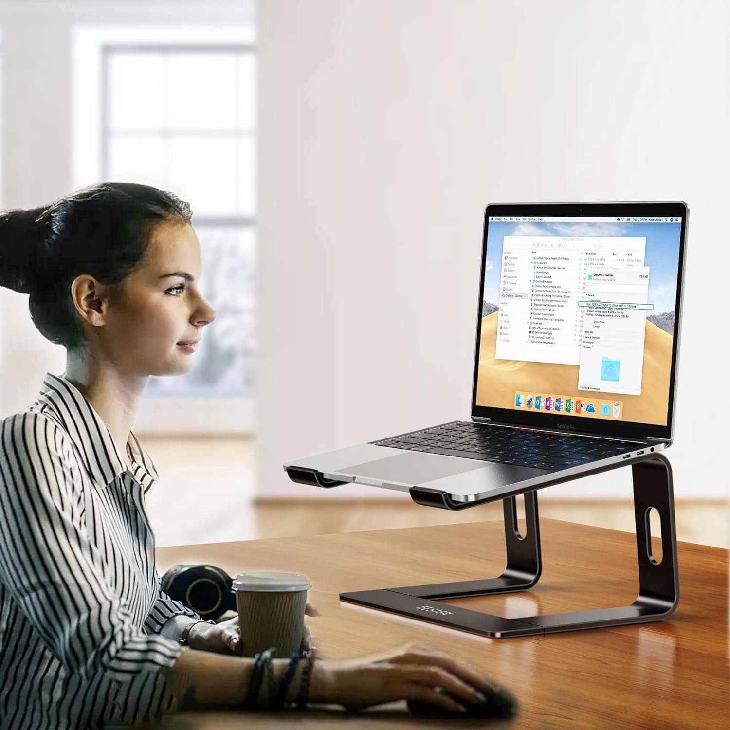 Aluminum laptop computer stand, ergonomic detachable computer stand