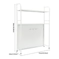 thumbnail image 2 of White Desk Bookshelf Organizer Rack, 2 Tier Desk Shelf with Grid Pane & Pegboard Hooks Set, Desktop Hutch Bookshelf Office Supplies Organizer, 2 of 26