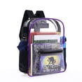 thumbnail image 3 of Party Zealot Unisex Heavy Duty Transparent Plastic Backpack, Purple, 3 of 4