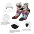 thumbnail image 5 of Fuzoiu Vibrant Leopard In Flowers Print Adult Socks, Crew Moisture-wicking Socks, Unisex Cushion Crew Socks,Casual Sports Ankle Socks, 5 of 7