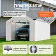 thumbnail image 5 of KFFKFF Canopy Cover for Carport Side Wall 10 x 20 ft, Heavy-Duty Waterproof Garage Tent Shelter Tarp with UV Protection, White (Excludes Top and Frame), 5 of 9