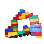 Jumbo Blocks Wheels Train Set 60 pc Box