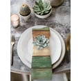 thumbnail image 2 of Farmhouse Dark Sage Green Brown Cloth Napkins Set of 8 Reusable Dinner Napkins, Vintage Wooden Striped Cocktail Napkin Washable Table Napkins for Wedding/Holiday Party/Baby Shower 20"x20", 2 of 7