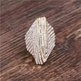 thumbnail image 7 of Womens Titanium Steel Ring with Rhinestones Natural Coin Design Full Diamond Clay Ring Electroplated Gold Jewelry Gift for Her Festival Jewelry, 7 of 7