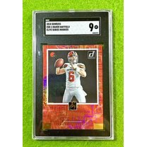 BAKER MAYFIELD ELITE PRIZM ROOKIE CARD GRADED SGC 9 BROWNS RC 2018 Donruss POP 2