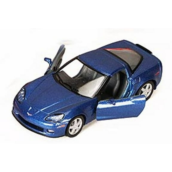2007 Chevy Corvette Z06, Blue - Kinsmart 5320D - 1/36 scale Diecast Model Toy Car (Brand New, but NOT IN BOX)