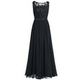 thumbnail image 4 of iiniim Women's Floral Lace Appliques Chiffon Wedding Bridesmaid Long Dress Prom Evening Gowns, 4 of 7