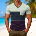 thumbnail image 2 of CONZONE Men's Tshirts Short Sleeve T-Shirts for Men Casual Striped V Neck Lightweight Tees Cozy Summer Tops, 2 of 8