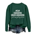 thumbnail image 3 of TYGHBN Women's Fashion Casual Solid Color Loose Long Sleeve Letter Print Round Neck Hoodie Crop Sweater Women Jacket Women Full Zip Outfits Older Women Light Sweatshirt Women Set Light Sweaters Women, 3 of 4