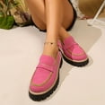 thumbnail image 5 of Miluxas Women's Lightweight Suede Loafers Casual Flat Shoes Round Toe Shallow Mouth Comfortable Shoes Flat Bottomed Shoes Pink 9.5(43), 5 of 9