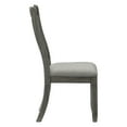 thumbnail image 3 of Casual Dining Height Side Chairs 2pc Antique Gray Wood Frame Fabric Upholstery, 3 of 4