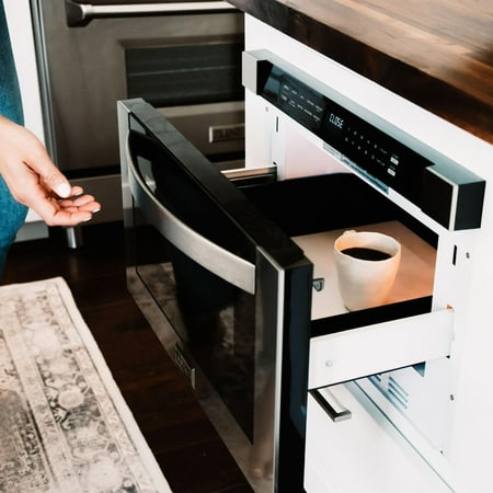 ZLINE - 24" 1.2 cu. ft. Built-in Microwave Drawer in Black Stainless Steel - Black