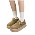 thumbnail image 4 of IUJSOY Platform Mules for Women Comfort Suede Chunky Slip on Slippers Adjustable Arch Support Clogs, 4 of 9