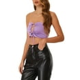 thumbnail image 4 of INSPIRE CHIC Women's Y2K Top Criss Cross Hollow Out Party Club Cropped Cami Tank Top XS Purple, 4 of 5