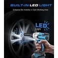 thumbnail image 3 of HOTREE Cordless Impact Wrench, 1/2 inch Brushless High Torque Impact Gun, 260 ft-lbs Max Torque, 3000 RPM, 2x 2.0Ah Batteries and Charge, 3 of 8