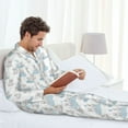 thumbnail image 6 of Naloa Playful Polar Bear Pals Men’s Pajamas Set - Long Sleeve Button Down Sleep Shirt and Pajama Bottoms Sleepwear Set-Small, 6 of 7