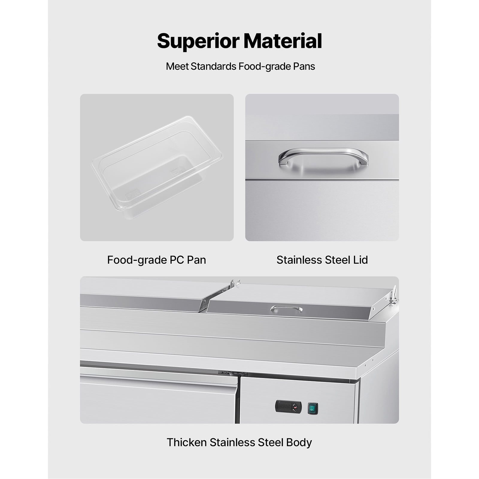 KFFKFF 93"W Commercial Refrigerated Prep Table, 20" Wide Countertop for Food Preparation, 30.8 Cu.Ft Single Door Salad Fridge, Includes 12 Pans and Cutting Board for Pizza and Salad Work
