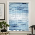 thumbnail image 4 of Vintage Blue Semi Sheer Curtains Drapes for Living Room, Bedroom, French Doors Window 96 Inches Long, Retro Blue Ombre Modern Abstract Art Rod Pocket Chiffon Curtain Drapery Voile Draperies Panel, 4 of 6
