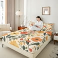 thumbnail image 4 of Castle Fairy Chic Flower 4-Piece Full Size Sheets for Teens Women Men,Vintage Rustic Flower Bed Sheets,Botanical Plants Lightweight Sheet Sets,Breathable Home Decor, 4 of 7