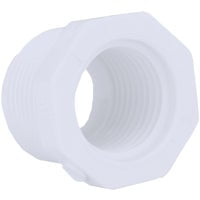 Charlotte Pipe PVC Reducer Bushing - 1-1/2 x 1/2 Inch, White, Schedule 40
