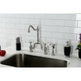 thumbnail image 2 of Kingston Brass KS7758PLBS English Country Two-Handle 3-Hole Deck Mount Bridge Kitchen Faucet with Brass Side Sprayer in Brushed Nickel, 2 of 7