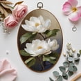 thumbnail image 7 of Canvas Wall Art Vintage Flower Magnolia Blossoms Green Leaves Petals Tree Branches Oval Framed Canvas Prints Vintage Wall Hanging Decor for Home Office Decorations 8.6"x11.4", 7 of 7