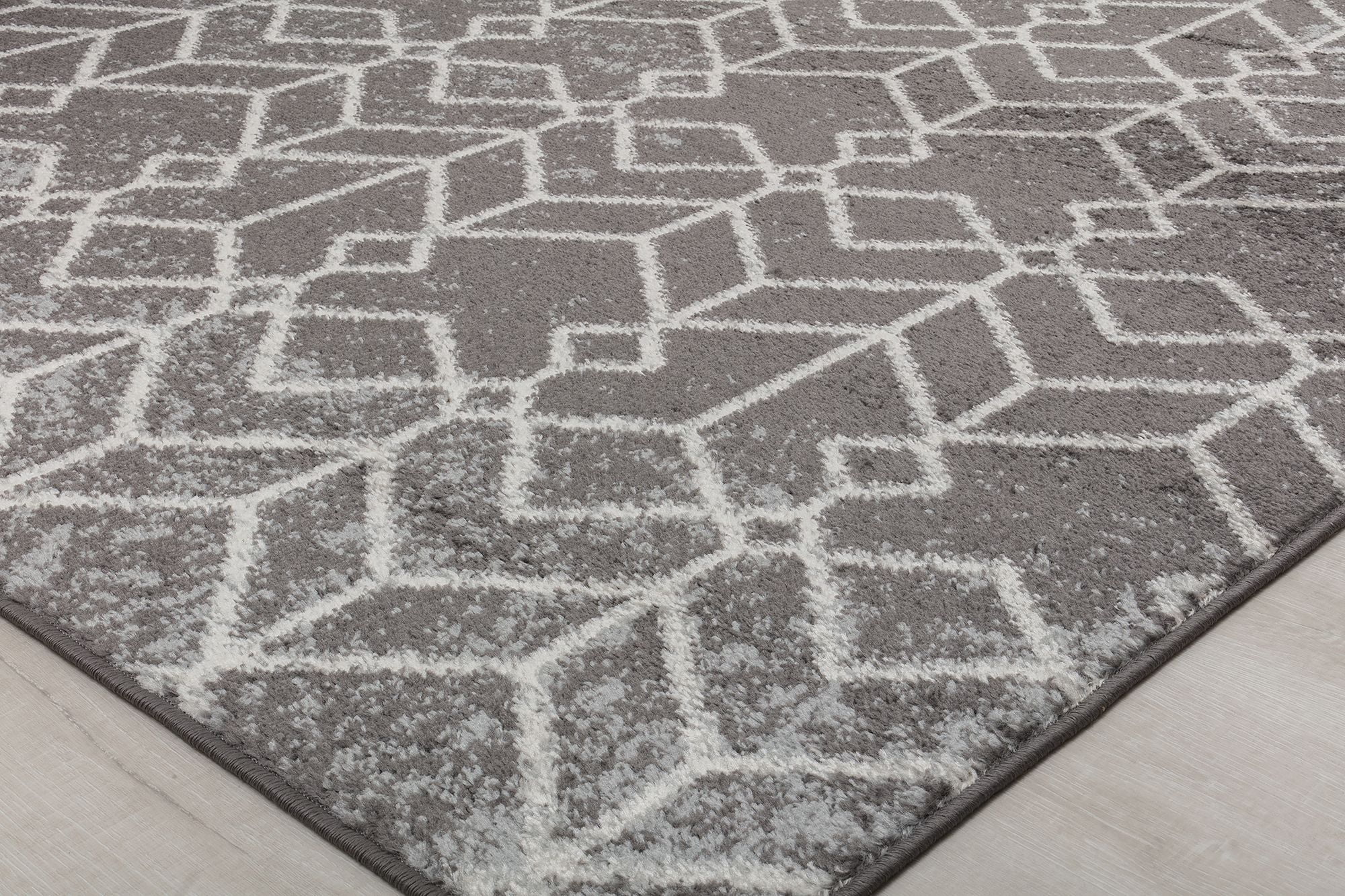 Mason Brooks Ryder KN30A Moonless Night Moroccan Tribal Gray Area Rug, 2'6" x 4'