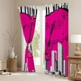 thumbnail image 3 of Feelyou Pink Guitar Black Out Curtains, Piano Musical Note Curtains Pack of 2 (42x63 Each), 3 of 6